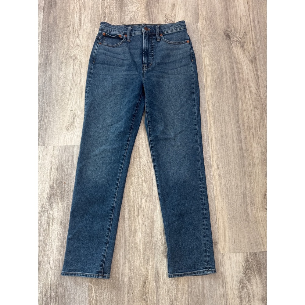 Madewell The Perfect Vintage Jean High Rise Straight Leg Dark Wash Blue Size 26
